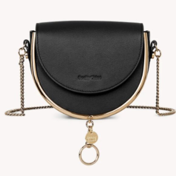 See By Chloe Handbags - See by Chloe Mara Leather Saddle Crossbody Bag Black